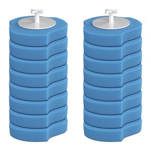 24er Blau Austauschbarer Toiletten Bürstenkopf set Einweg-Toilettenbürste Toilettenschüssel-Bürsten-Nachfüllköpfe