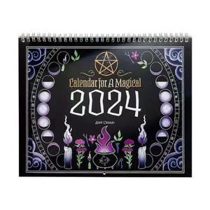 Nástěnný kalendář 2024 Kalendář 2024 Velký měsíční kalendář Měsíční kalendář Nástěnný kalendář Kreativní čarodějnický kalendář 2024 Měsíční plánovač na zeď Deco