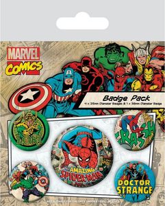 Marvel - sada odznaků "Comics" 5-pack PM169 (jedna velikost) (barevné)
