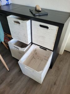 4er set Holzbox Vintage Weiss Regalkiste passend für Ikea Kallax und Expeditregal Weinkiste Holzkiste