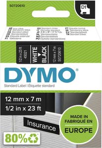 DYMO D1  Schriftband 45021  12mmx7.0m weiß   ->schwarz