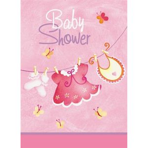 Jedinečná párty - pozvánky "Šnúra na bielizeň", detská sprcha 8-pack - kartón SG23891 (jedna veľkosť) (ružová)