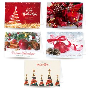20 Exklusive Weihnachtskarten (Klappkarten) mit Umschlag Set, perfekt für stilvolle Grüße an Freunde, Familie und Geschäftspartner