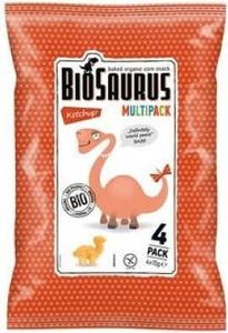 Mais-Chips Dinosaurier mit Ketchup Geschmack glutenfrei4x15 g BioSaurus