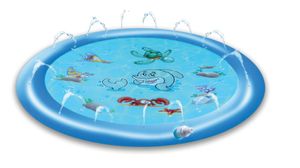 Creative Kids Wasserspielmatte Ø170CM - Wassermatte mit Sprinklern - Unterwasserdruck - Ab 3 Jahren - Kunststoff - Blau