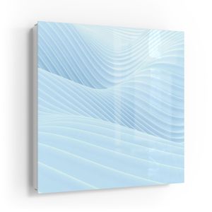 DEQORI Schlüsselkasten Glasfront weiß links 30x30 cm 'Futuristische Wogen' Box