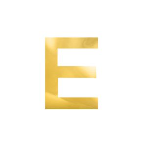 Oblique Unique Bügelbild Buchstabe E Bügelfolie für DIY Gestaltung Beschriftung von Kleidungsstücken uvm. - gold