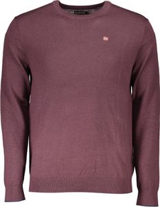 Lila Herrenpullover mit Rundhalsausschnitt und edler Stickerei, Größe: XS Farbe: Viola