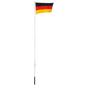 Fahnenmast ca. 4 Meter Flaggenmast Fahnenstange mit Deutschland Flagge