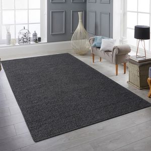 Elegant handgewobener Wollteppich in anthrazit Größe - 120 x 170 cm