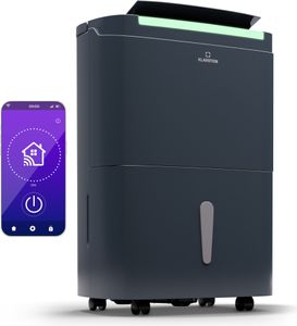 Klarstein Luftentfeuchter Elektrisch bis 55m2, Smart Luftentfeuchter für Wohnung, Bad & Keller, Luft-Entfeuchter Leise, Elektrischer Dehumidifier mit WLAN IoT App, Bautrockner mit 50 L Kapazität