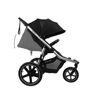 DERYAN Luxus Bolt Jogging Kinderwagen - Jogging Buggy - Runner - Inklusive Moskitonetz und Luftpumpe - Aluminiumrahmen - Schwarz