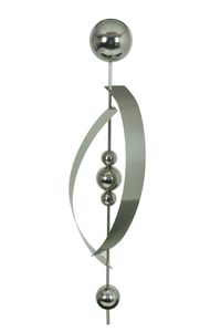 Garden Pleasure Gartenstecker SIRIUS Edelstahl 140cm Silber Spirale mit Kugeln - Dekoration für den Garten