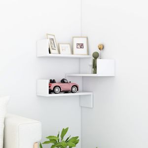CLORIS 2022- Wand-Eckregal Weiß 40x40x50 cm Spanplatte,Einfach zu installieren & Schlichten Design - Beständig 1parcel