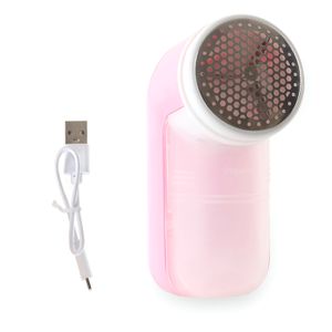 Fusselentferner Elektrisch 3 Stahlklingen Elektrischer Flusenrasierer Kleiderbürste, USB-Ladefunktion, rosa