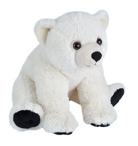 Wild Republic kuscheliger Eisbär Junior 30 cm Plüsch weiß/schwarz, Farbe:Weiß,Schwarz
