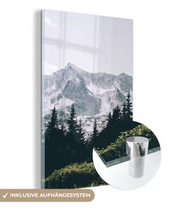 MuchoWow® Glasbilder - Bilder auf Wandbild - Foto auf Glas Berge - Wald - Natur 20x30 cm Wanddekoration aus Glas - Acrylglasbild - Acrylbilder - Acrylglas