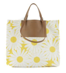 Marc O'Polo Schultertasche Handtasche Eywa Shopper Yellow Flower weiß mehrfarbig