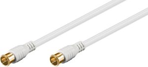 goobay SAT Anschlusskabel (F-Quick) weiß 3,50 m Quick F-Stecker/ Quick F-Stecker (vergoldet)