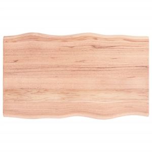 vidaXL Tischplatte 100x60x2 cm Massivholz Eiche Behandelt Baumkante