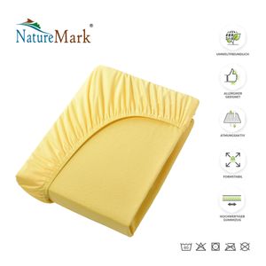 NatureMark - Mikrofaser SPANNBETTLAKEN viele Größen und Farben Markenware (180x200-200x200 cm, gelb)