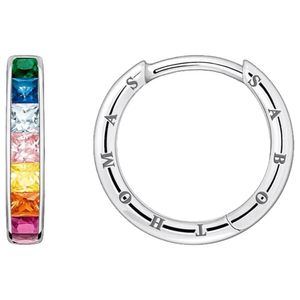 Thomas Sabo CR668-477-7 Damen-Silberohrringe Creolen Bunte Steine Pavé