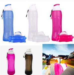 2 stk Faltbare Sportflasche 500ml Camping Trinkflaschen Faltbar Reise Cup Wasser Flasche Silikon Reiseflasche Wasserbecher