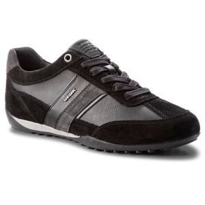 Geox Respira Herren U Wells C Low Top Sneaker Schnürer Halbschuhe Black, Größe:EUR 42