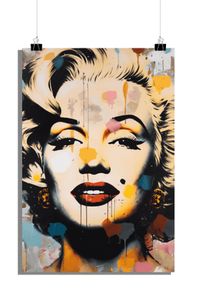 Filmposter - Marilyn Monroe Poster - Abstrakt Poster - Hollywood-Ikone Poster - 51x71cm - Perfekt zum Einrahmen