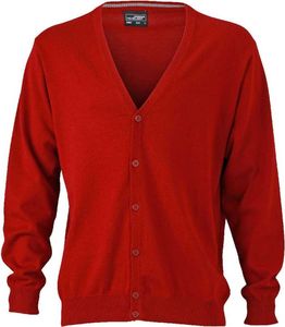 James & Nicholson JN 661 Herren V-Neck Cardigan bordeaux 3XL