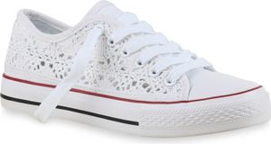 Mytrendshoe Damskie trampki niskie sznurowane materiałowe buty treningowe sznurowane buty casual 823078, Kolor: Biały, Rozmiar: 36