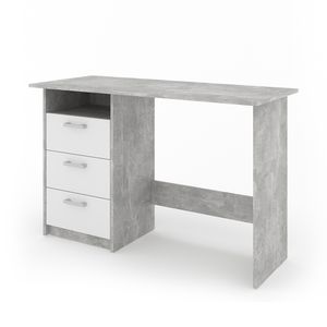 Livinity® Schreibtisch Meiko, 120 x 50 cm, Beton/Weiß