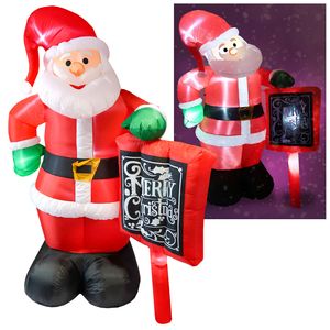 Tronje, Aufblasbarer Weihnachtsmann mit "Merry Christmas" Schild - 350cm XXL, 5 LEDs