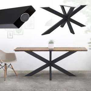 ML-Design krížový rám na nohy stola, 78x71x150 cm, čierny, z ocele