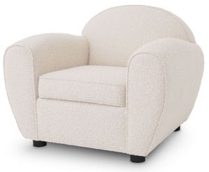 Casa Padrino Luxus Art Deco Lounge Sessel Cremefarben / Schwarz 99 x 92 x H. 74 cm - Wohnzimmer Sessel - Luxus Wohnzimmer Möbel