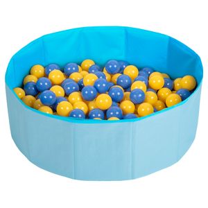 Petsona Faltbare Bällebad Bällepool Für Hunde Katzen 100 Bälle Rund Katze Kaninchen Spielzeug Haustiere Hundepool Tiere Pool Tragbar, Blau: Blau/Gelb