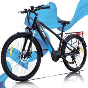 26 Zoll E Bike Herren/Damen, Elektrofahrrad, E-Mountainbike, 36V/12AH Lithium-Ionen-Akku Ebike, 35-90km(Assistenz-Modus) Elektrofahrrad Pedelec Elektrisches Fahrrad mit Shimano 7 MTB