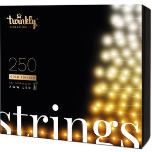 Twinkly Strings Lichterkette Gold Edition 250 LED 20m schwarz außen / Innen