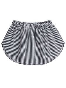 Damen Unterröcke Mini Underskirt Lower Skirt Röcke with Buttons Verlängerung Rock Typ B Schwarz gestreifter Rock,Größe XL