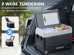 KROAK Mini chladnička Prenosná chladnička 2 zóny Chladiaci box Chladiaci box do auta 35L bluetooth Domáca chladnička s funkciou chladenia
