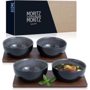 Moritz & Moritz 4tlg Miso Schalen Anthrazit Asia Geschirr Set Digital
