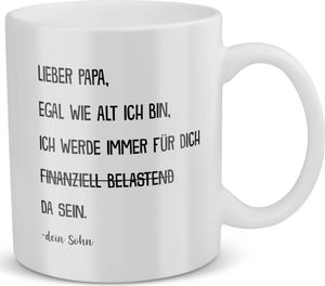 22Feels Papa Geschenk von Sohn Vatertag Vater Tasse Geburtstag Weihnachten Kaffeetasse Männer Herrentag Geschenkidee