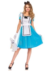 Classic Alice in Wonderland, Größen:L, Farbe:blue. white