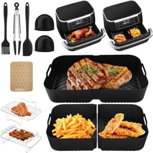 Airfryer Zubehör,Heißluftfritteuse Zubehör Set, Silikonformen, BPA-frei, Airfryer Zubehör für Ninja Foodi AF500EU,AF500EUCP, 12-teilig, Fritteusen Set Airfryer Zubehör,Heißluftfritteuse Zubehör Set, Silikonformen, BPA-frei, Airfryer Zubehör für Ninja Foodi AF500EU,AF500EUCP, 12-teilig, Fritteusen Set