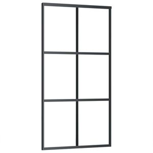 vidaXL Posuvné dvere ESG sklo a hliník 102x205 cm čierne