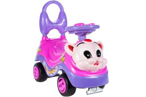 MalPlay Kinderfahrzeug Katze | Rosa | Gehfrei Spiel- und Lauflernwagen Lauflernhilfe Rutscherfahrzeug | Rutschauto für Babys | Geburtstagsgeschenk | für drinnen und draußen