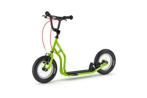 Yedoo Tidit Kinder Roller Scooter Tretroller - für Kinder ab 5 Jahre, mit Luftreifen 12/12, Reflexelementen und verstellbarem Lenker Grün