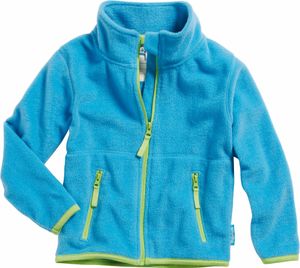 Playshoes Fleece-Jacke farbig abgesetzt, in aquablau, Größe 128