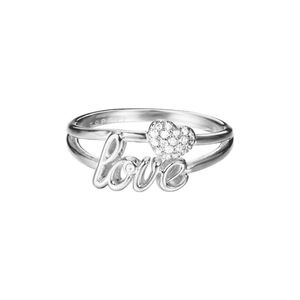 Esprit Damen Ring Messing jw52882 Silber LOVE/Herzen ESRG02773A1, Ringgröße:57 (18.1 mm Ø)