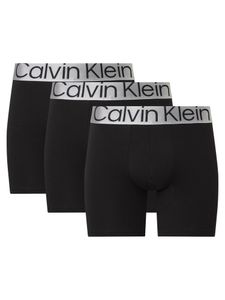 Calvin Klein Herren 3er-Pack Boxershorts aus überarbeitetem Stahl, Schwarz L